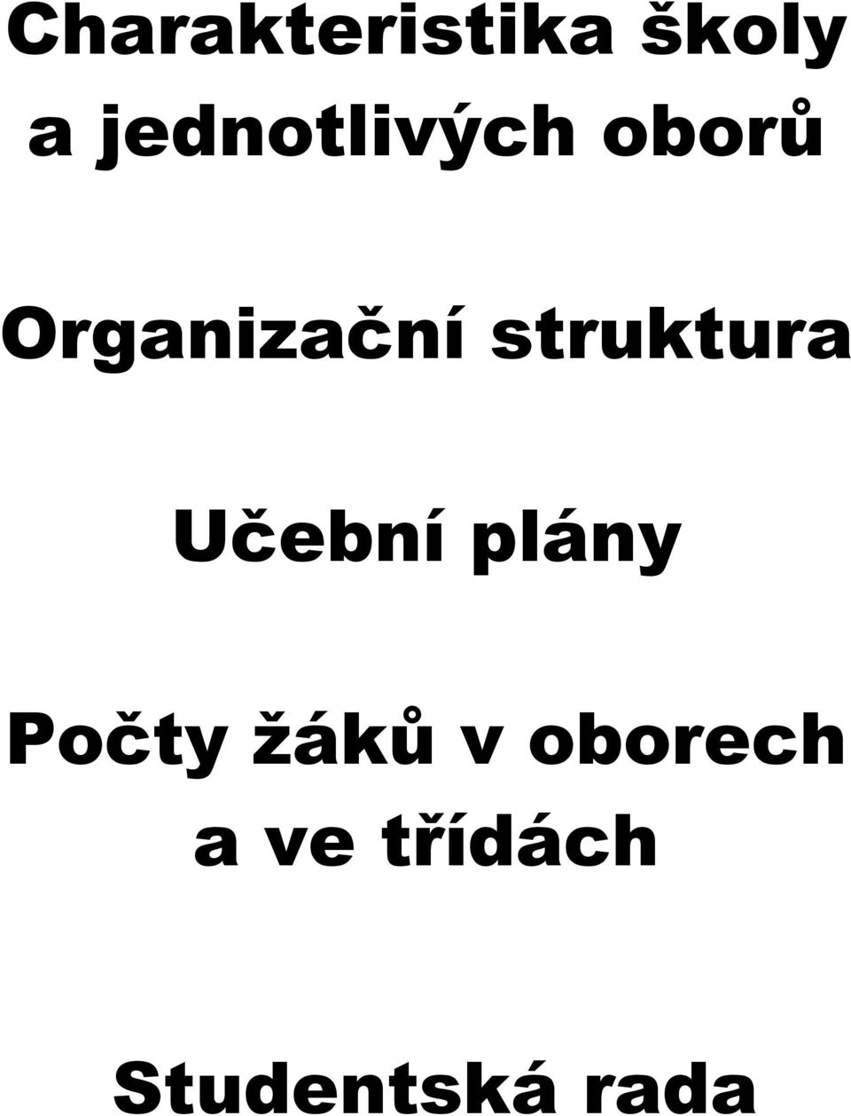 struktura Učební plány Počty