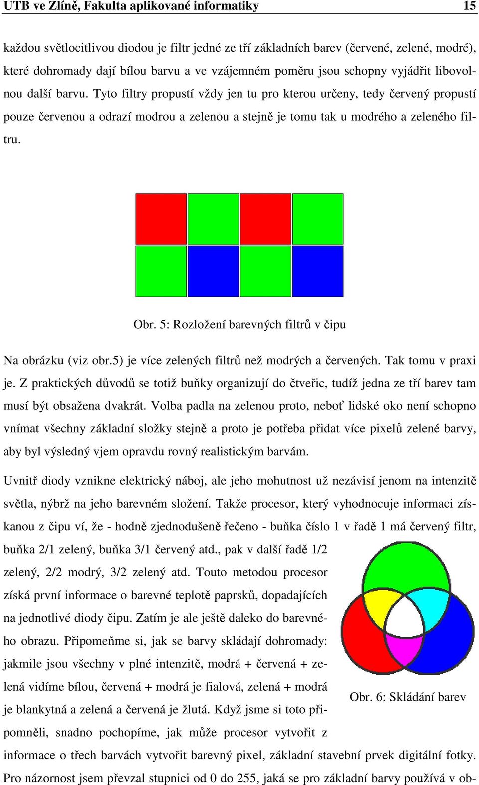 Tyto filtry propustí vždy jen tu pro kterou určeny, tedy červený propustí pouze červenou a odrazí modrou a zelenou a stejně je tomu tak u modrého a zeleného filtru. Obr.