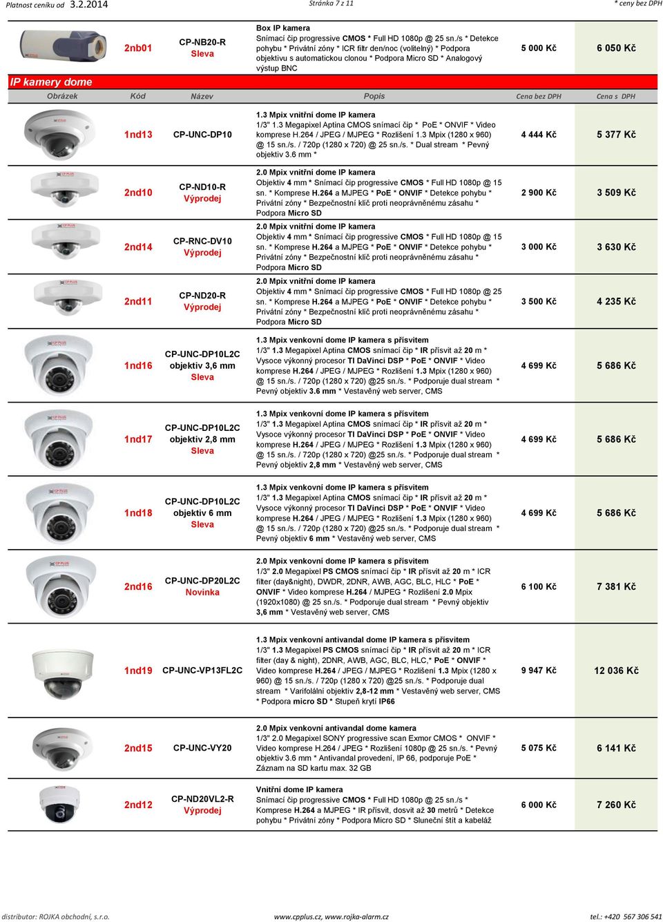 3 Mpix vnitřní dome IP kamera 1/3" 1.3 Megapixel Aptina CMOS snímací čip * PoE * ONVIF * Video komprese H.264 / JPEG / MJPEG * Rozlišení 1.3 Mpix (1280 x 960) @ 15 sn./s. / 720p (1280 x 720) @ 25 sn.