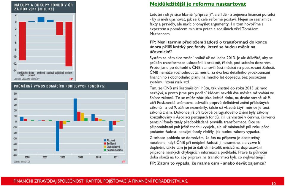 FP: Není termín předložení žádosti o transformaci do konce února příliš krátký pro fondy, které se budou měnit na účastnické? Systém se nám sice změní reálně až od ledna 2013.