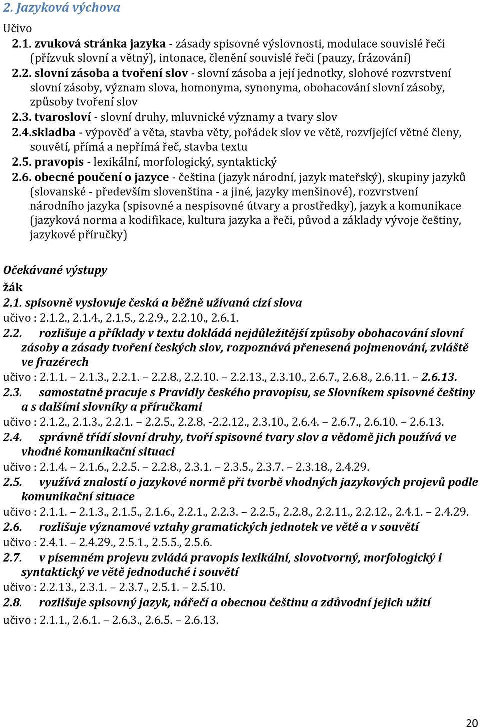 pravopis - lexikální, morfologický, syntaktický 2.6.