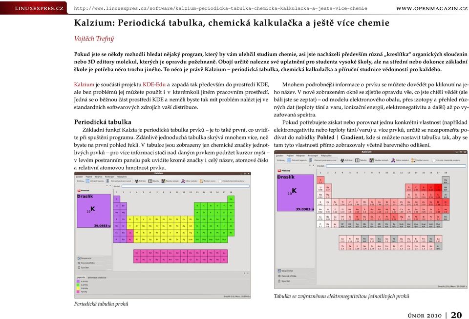 nějaký program, který by vám ulehčil studium chemie, asi jste nacházeli především různá kreslítka organických sloučenin nebo 3D editory molekul, kterých je opravdu požehnaně.