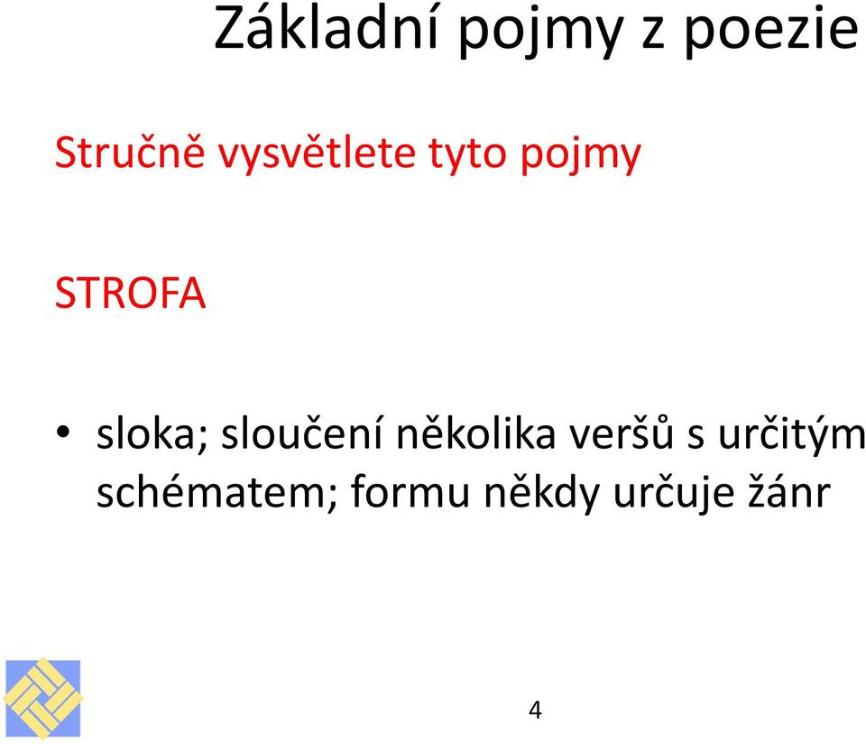 několika veršů s určitým