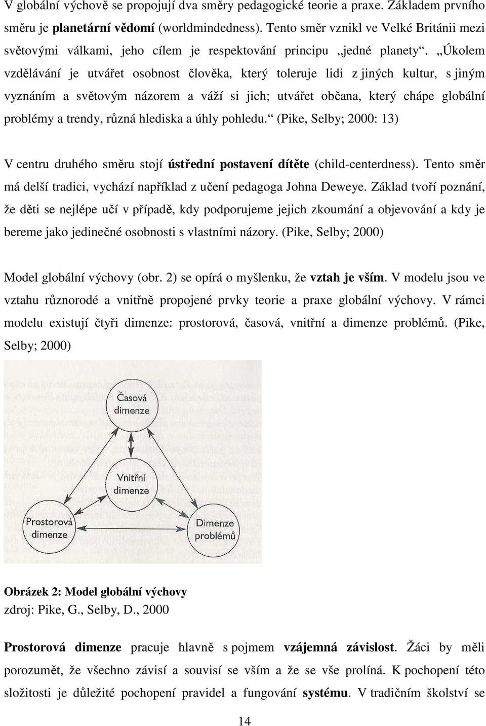 Úkolem vzdělávání je utvářet osobnost člověka, který toleruje lidi z jiných kultur, s jiným vyznáním a světovým názorem a váží si jich; utvářet občana, který chápe globální problémy a trendy, různá