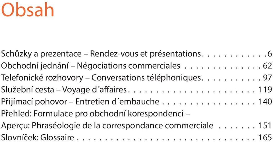 ...................... 119 Přijímací pohovor Entretien d embauche.