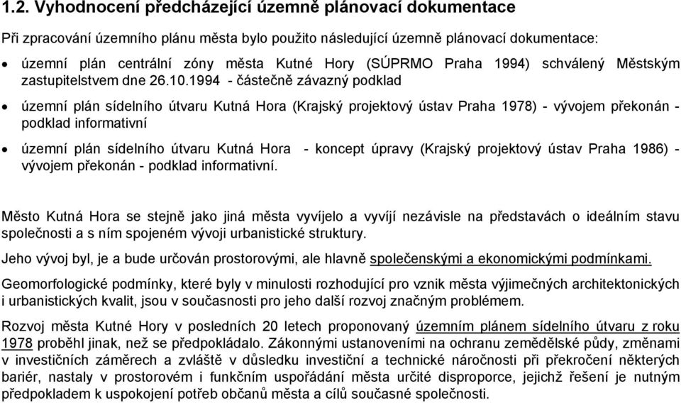 94) schválený Městským zastupitelstvem dne 26.1.