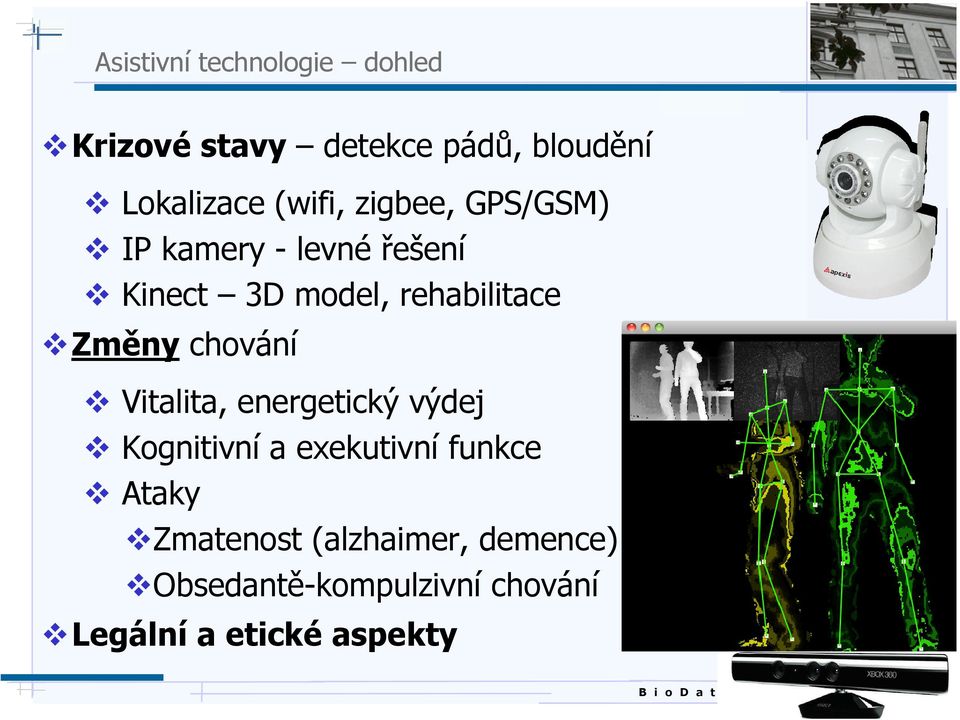 Změny chování Vitalita, energetický výdej Kognitivní a exekutivní funkce Ataky