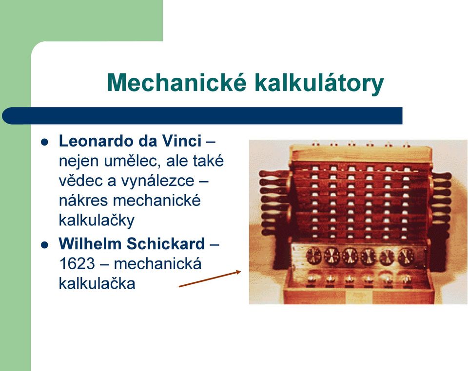 vynálezce nákres mechanické kalkulačky