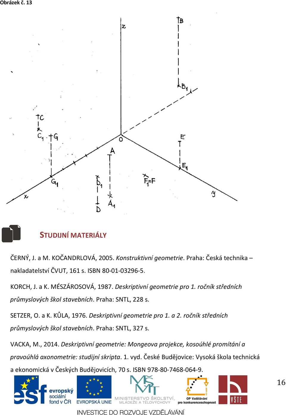 Deskriptivní geometrie pro 1. a 2. ročník středních průmyslových škol stavebních. Praha: SNTL, 327 s. VACKA, M., 2014.