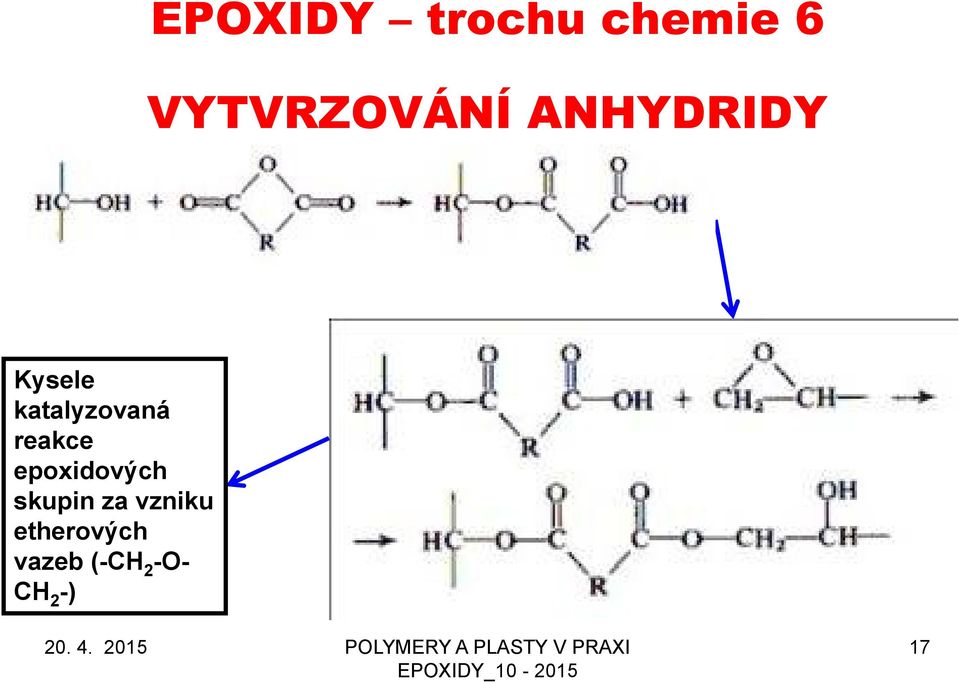 katalyzovaná reakce epoxidových