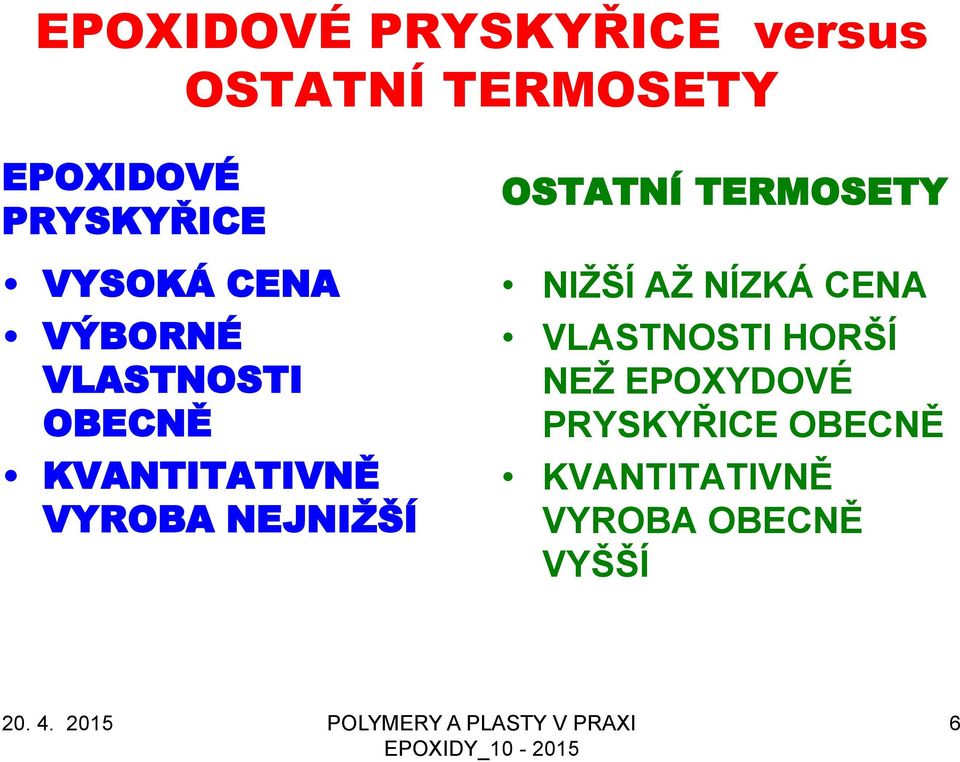 VYROBA NEJNIŢŠÍ OSTATNÍ TERMOSETY NIŢŠÍ AŢ NÍZKÁ CENA VLASTNOSTI