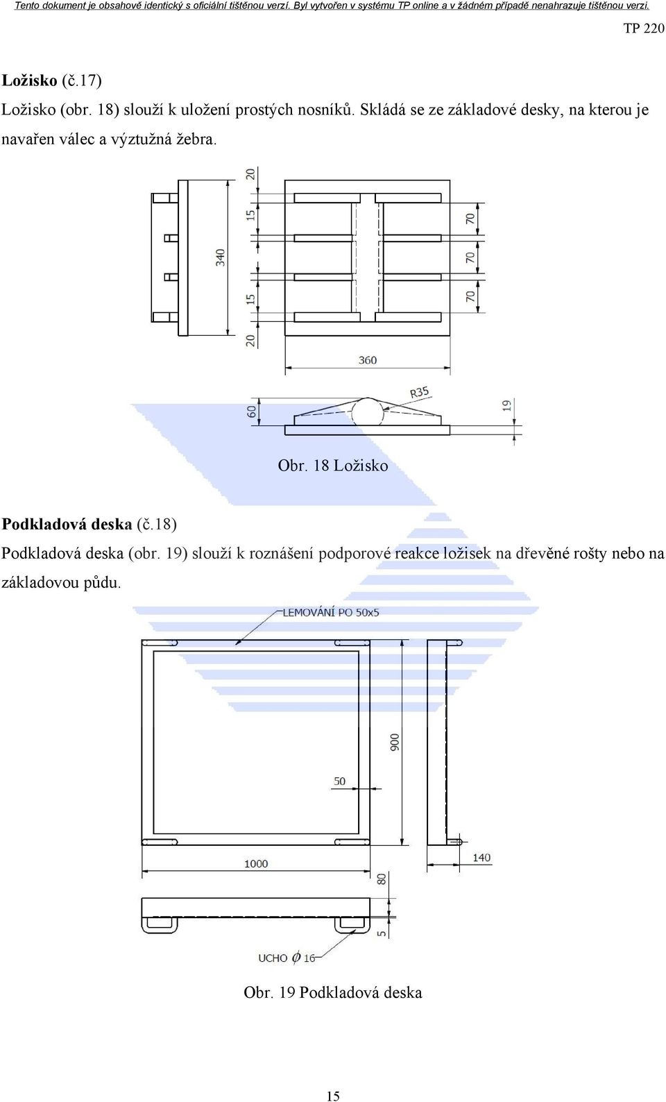 18 Ložisko Podkladová deska (č.18) Podkladová deska (obr.