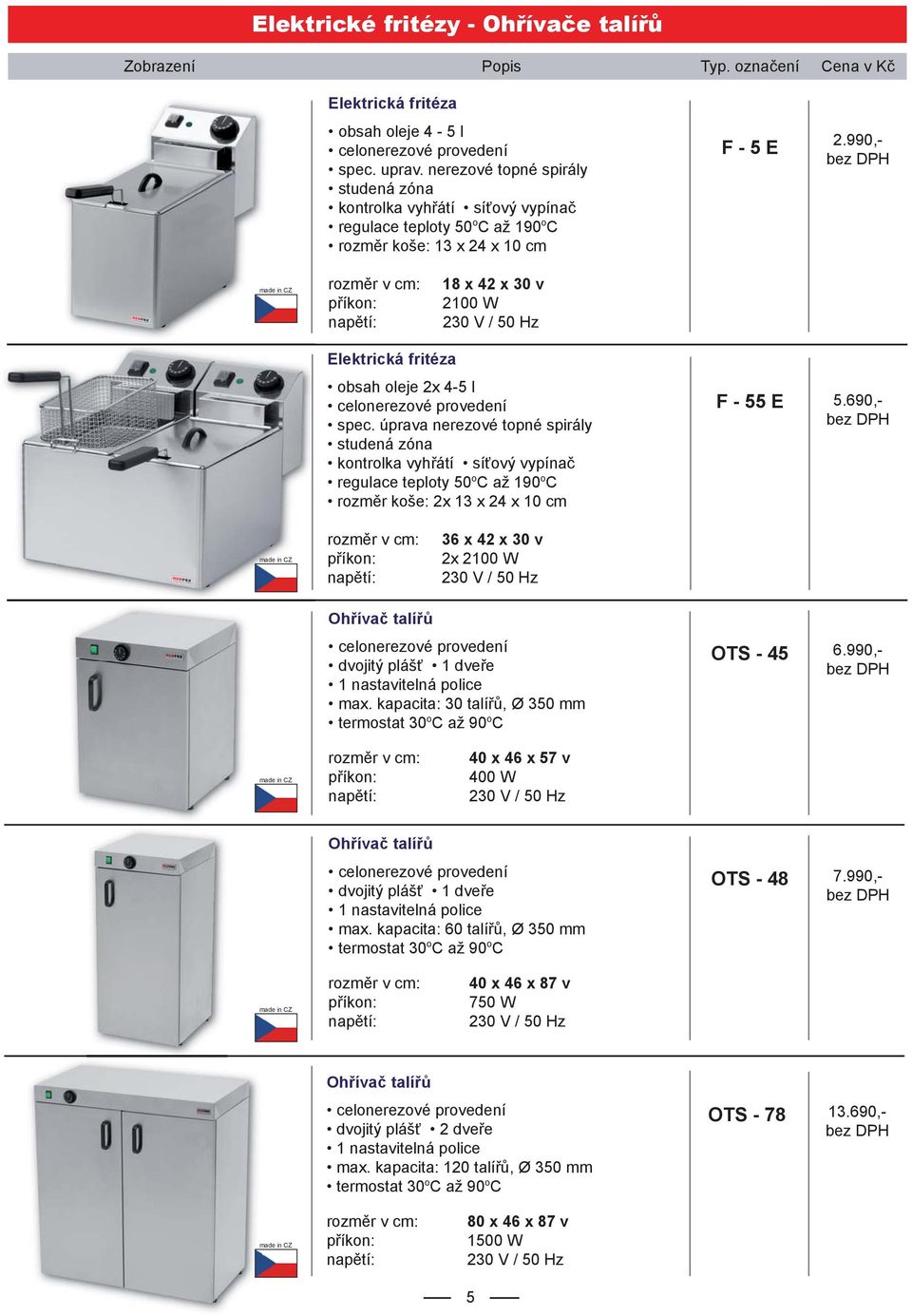 990,- 18 x 42 x 30 v 2100 W Elektrická fritéza obsah oleje 2x 4-5 l celonerezové provedení spec.