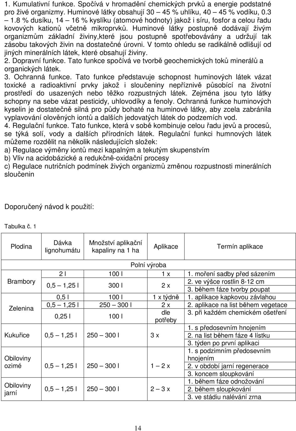 Huminové látky postupně dodávají živým organizmům základní živiny,které jsou postupně spotřebovávány a udržují tak zásobu takových živin na dostatečné úrovni.