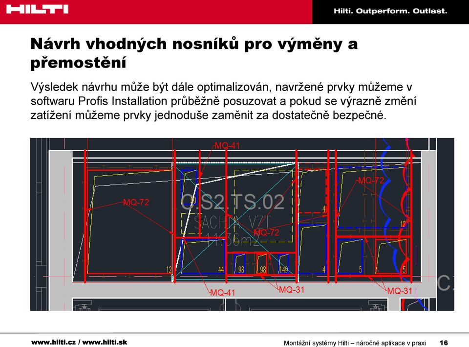 posuzovat a pokud se výrazně změní zatížení můžeme prvky jednoduše zaměnit za