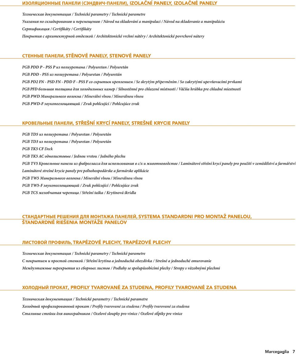 nátery Стенные панели, Stěnové panely, Stenové panely PGB PDD P - PSS P из полиуретана / Polyuretan / Polyuretán PGB PDD - PSS из полиуретана / Polyuretan / Polyuretán PGB PD2 FN - PSD FN - PDD F -