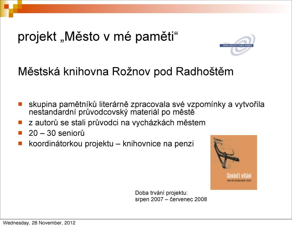 po městě z autorů se stali průvodci na vycházkách městem 20 30 seniorů