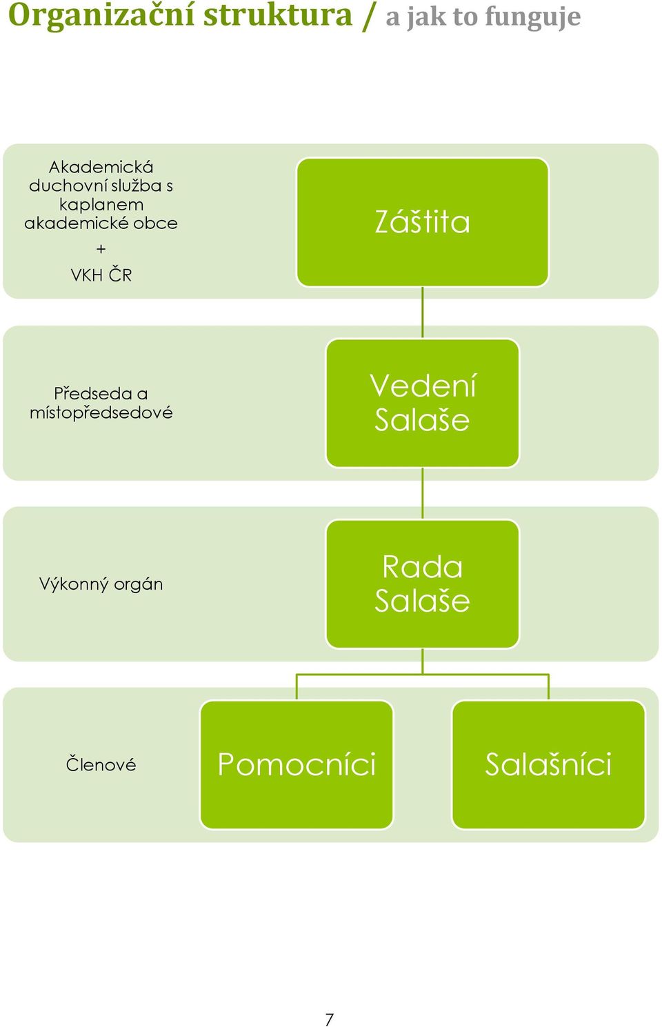 Záštita Předseda a místopředsedové Vedení Salaše