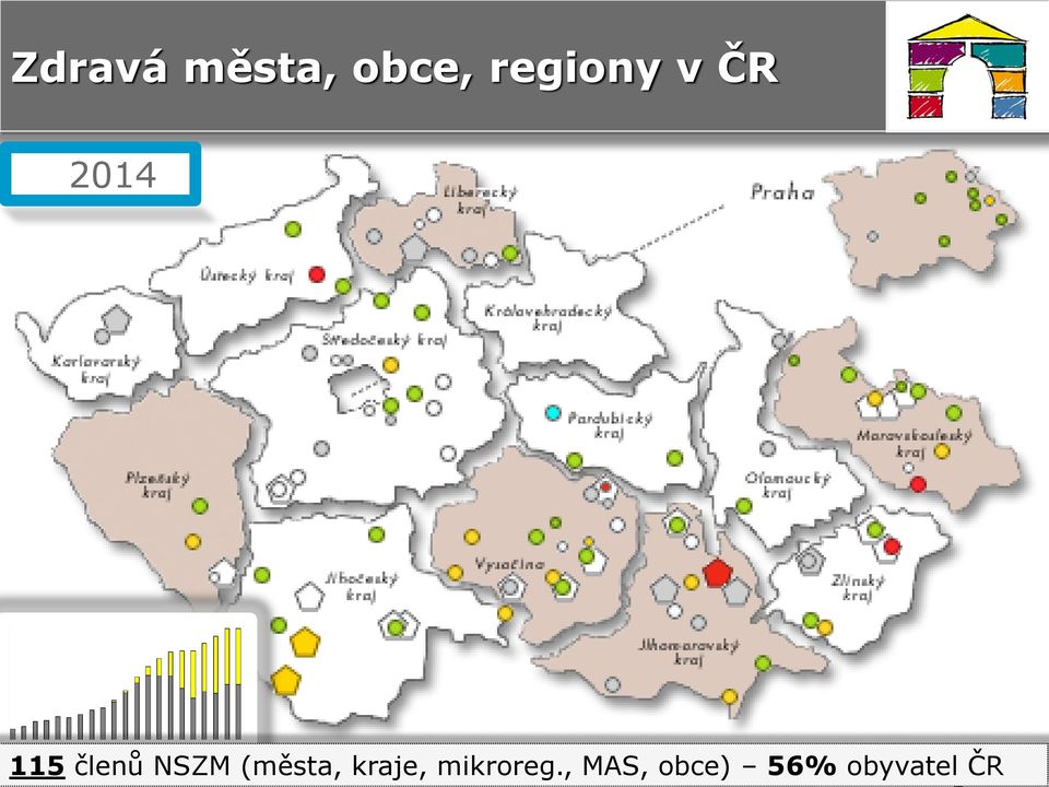 členů NSZM (města, kraje,