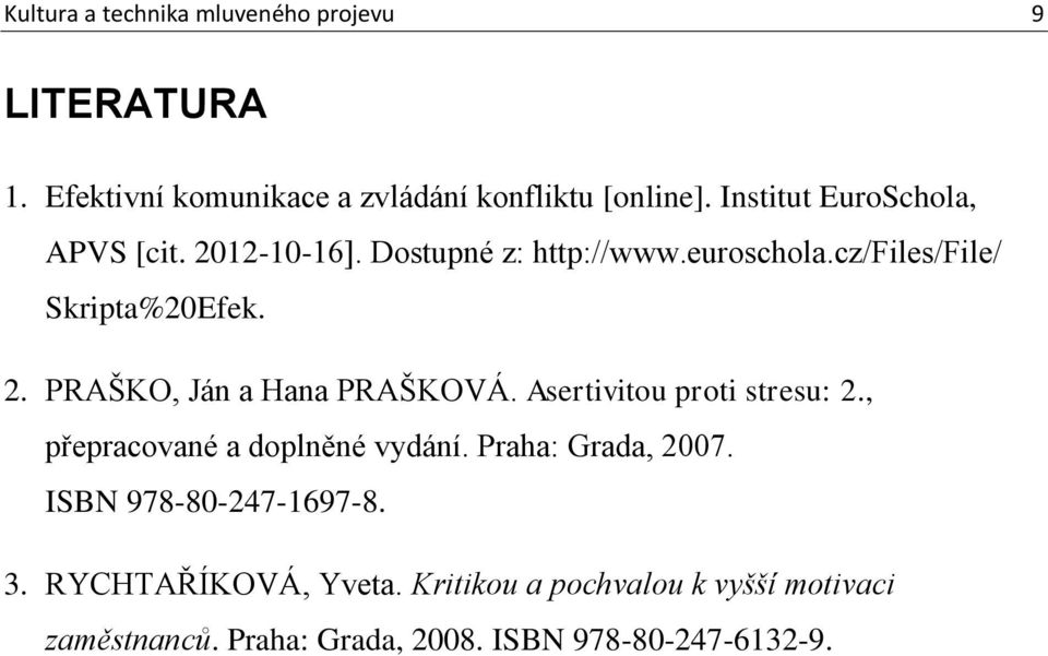 Asertivitou proti stresu: 2., přepracované a doplněné vydání. Praha: Grada, 2007. ISBN 978-80-247-1697-8. 3.