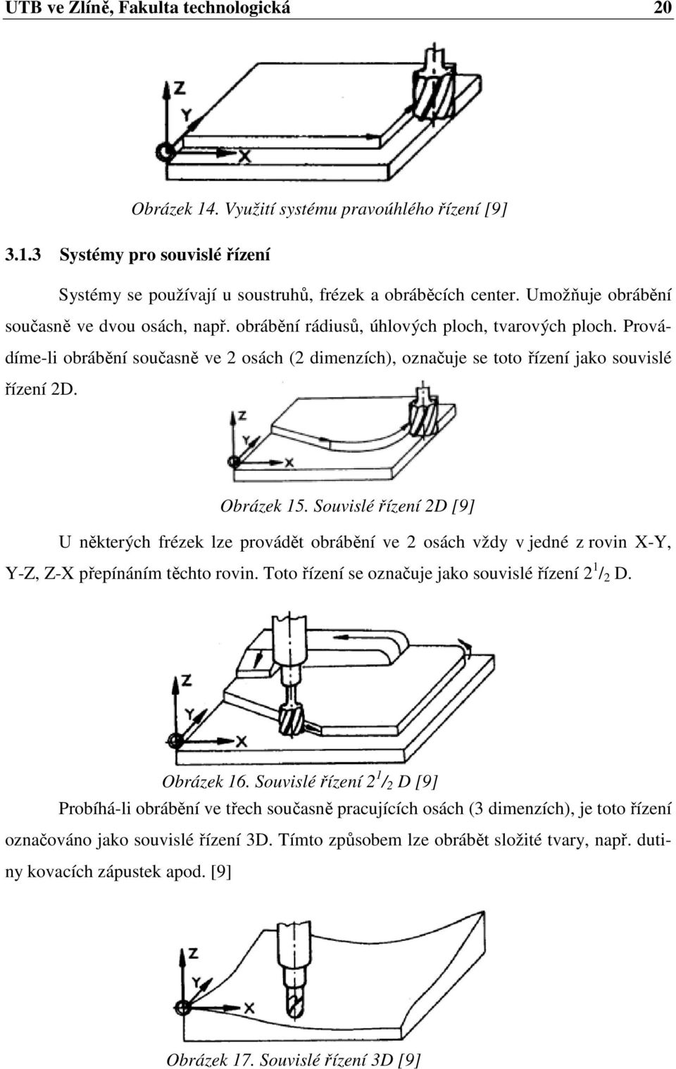 Provádíme-li obrábění současně ve 2 osách (2 dimenzích), označuje se toto řízení jako souvislé řízení 2D. Obrázek 15.