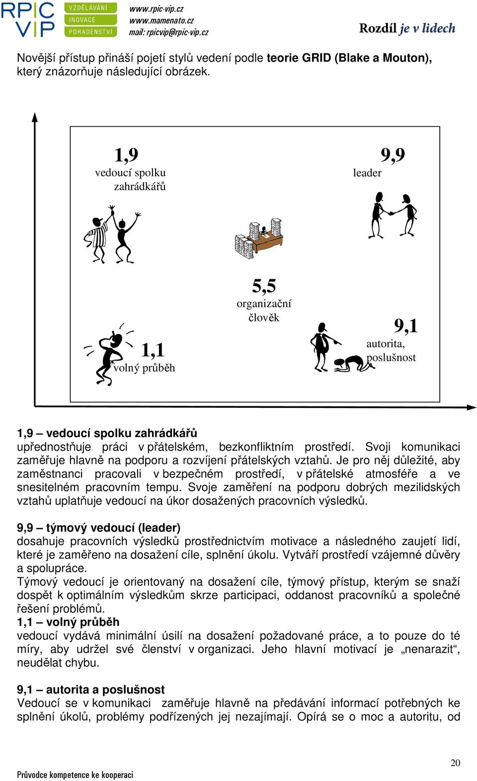 Svoji komunikaci zaměřuje hlavně na podporu a rozvíjení přátelských vztahů.