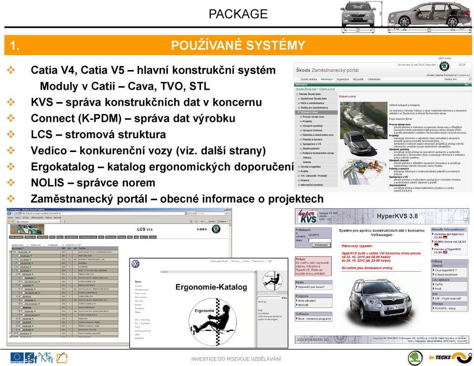 stromová struktura Vedico konkurenční vozy (viz.