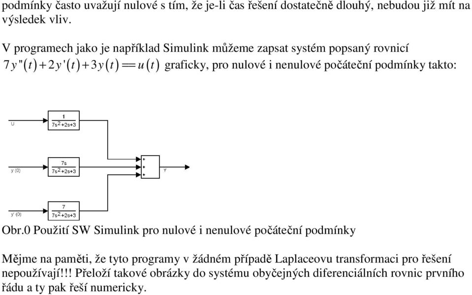 počáteční podmínky takto: ( ) ( ) ( ) ( ) Obr.