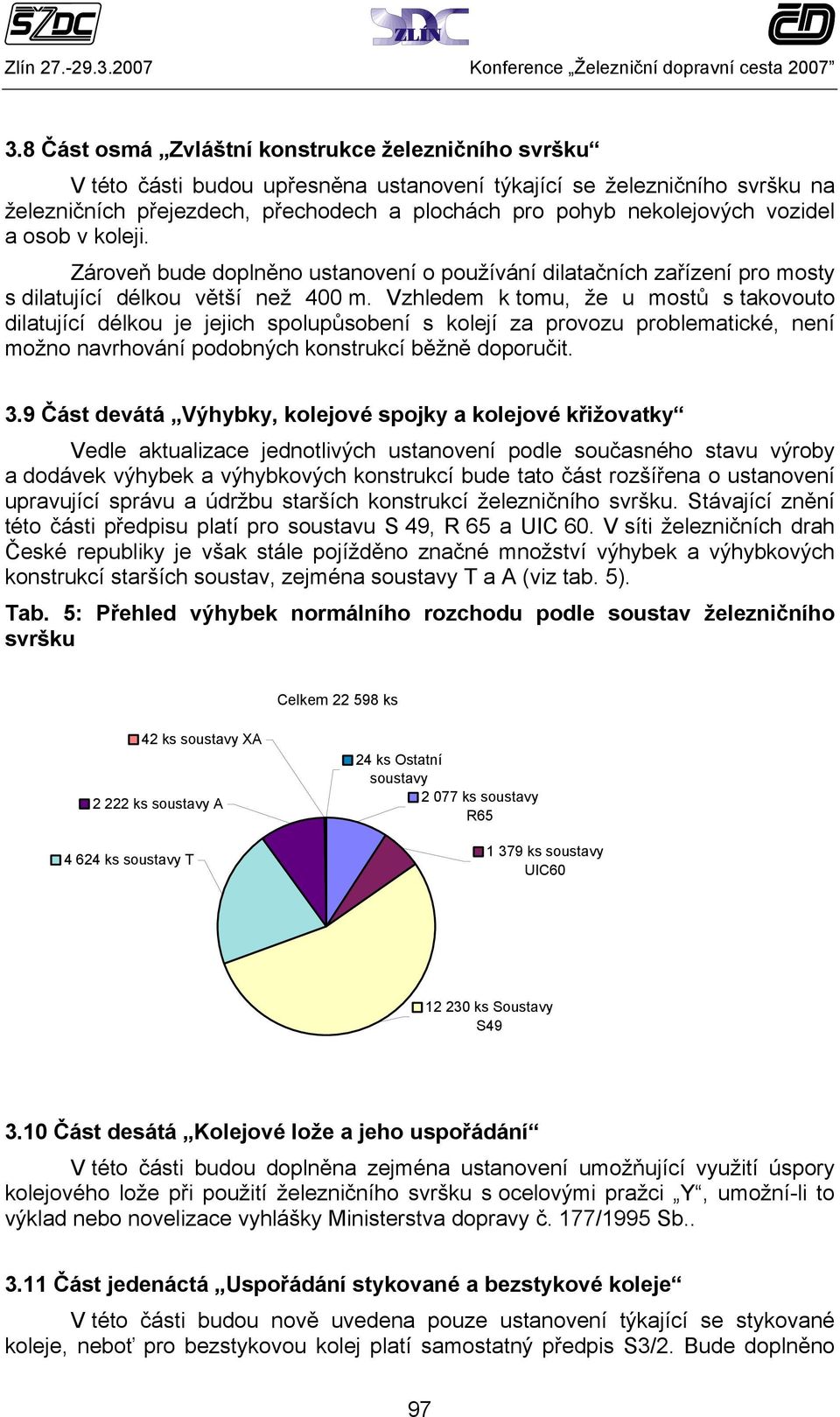 Vzhledem k tomu, že u mostů s takovouto dilatující délkou je jejich spolupůsobení s kolejí za provozu problematické, není možno navrhování podobných konstrukcí běžně doporučit. 3.