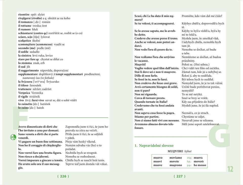 erb il sud jih il suggerimento nápověda, doporučení supplementare doplňkový; i tempi supplementari prodloužení, nastavený čas (ve fotbale) la Svizzera [ zvi cc era] Švýcarsko il tifoso fanoušek