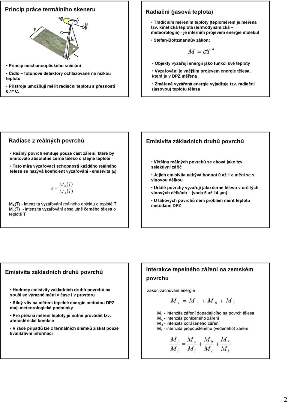 teplotu Přístroje umožňují měřit radiační teplotu s přesností 0,1 o C.