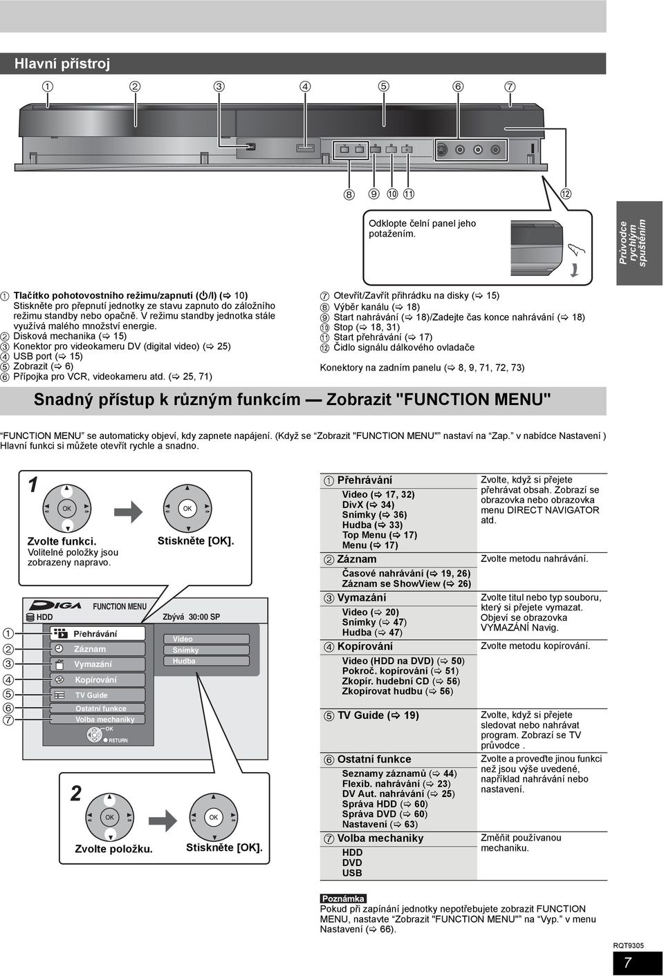 V režimu standby jednotka stále využívá malého množství energie.