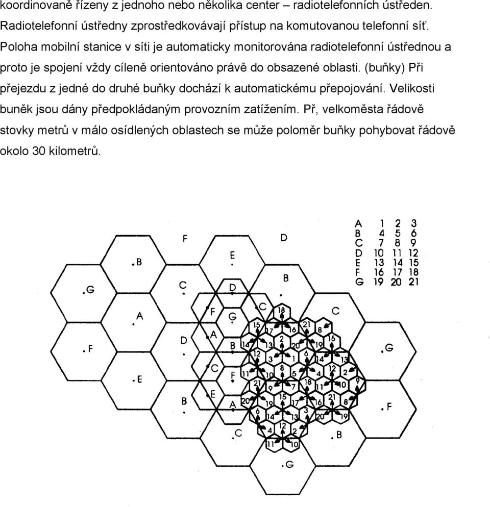 Poloha mobilní stanice v síti je automaticky monitorována radiotelefonní ústřednou a proto je spojení vždy cíleně orientováno právě do obsazené