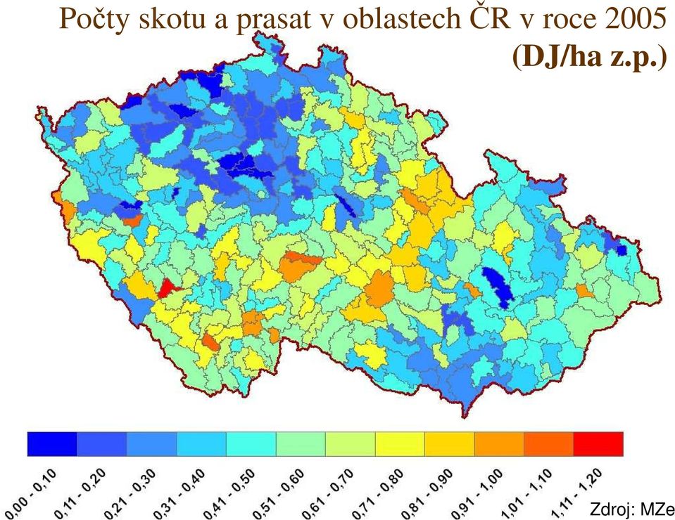 oblastech ČR v