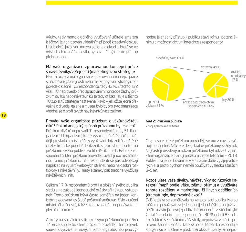 Má vaše organizace zpracovanou koncepci práce s návštěvníky/veřejností (marketingovou strategii)?