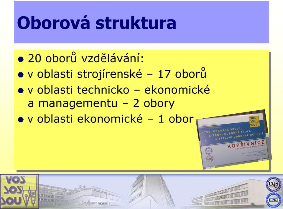 oborů v oblasti technicko ekonomické