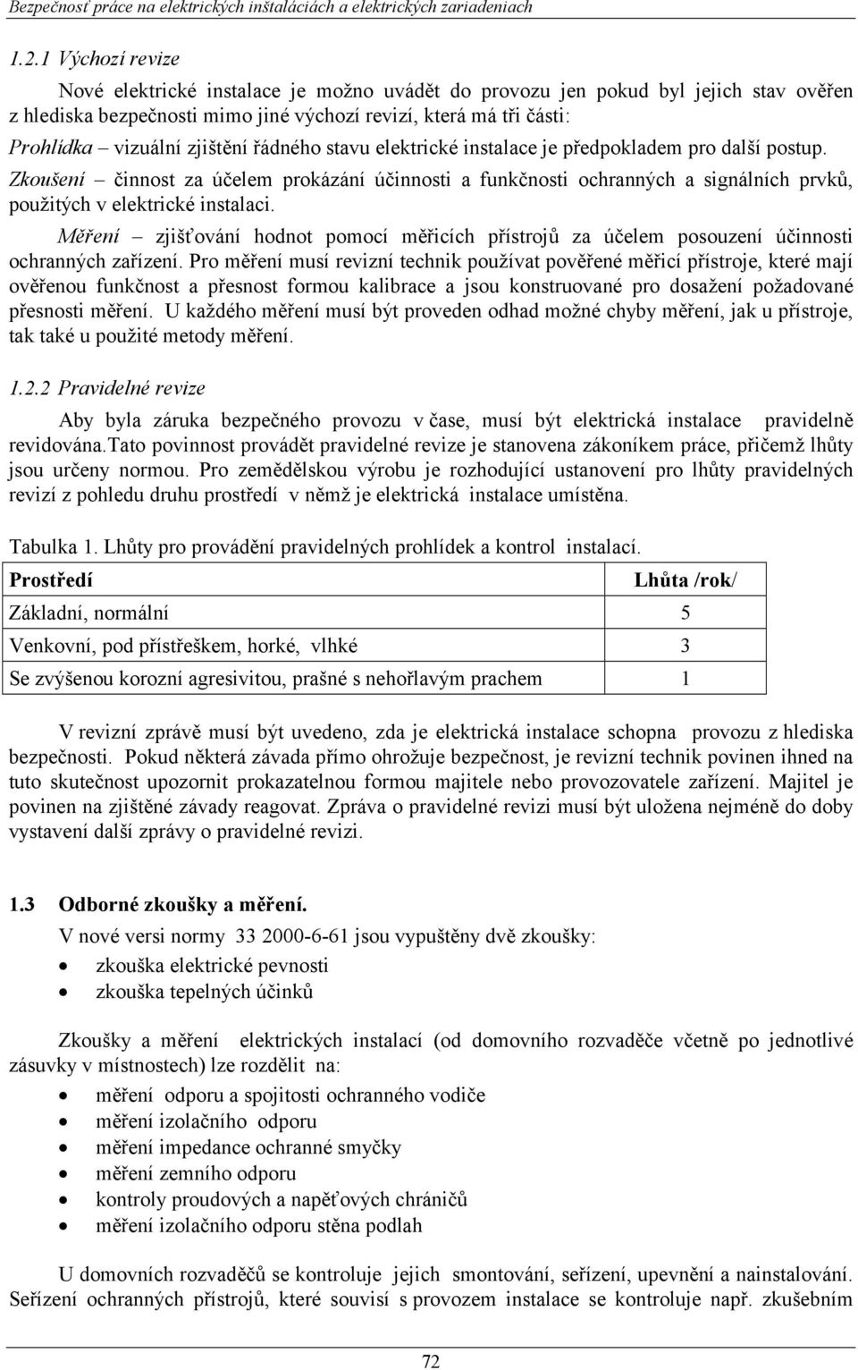 řádného stavu elektrické instalace je předpokladem pro další postup. Zkoušení činnost za účelem prokázání účinnosti a funkčnosti ochranných a signálních prvků, použitých v elektrické instalaci.