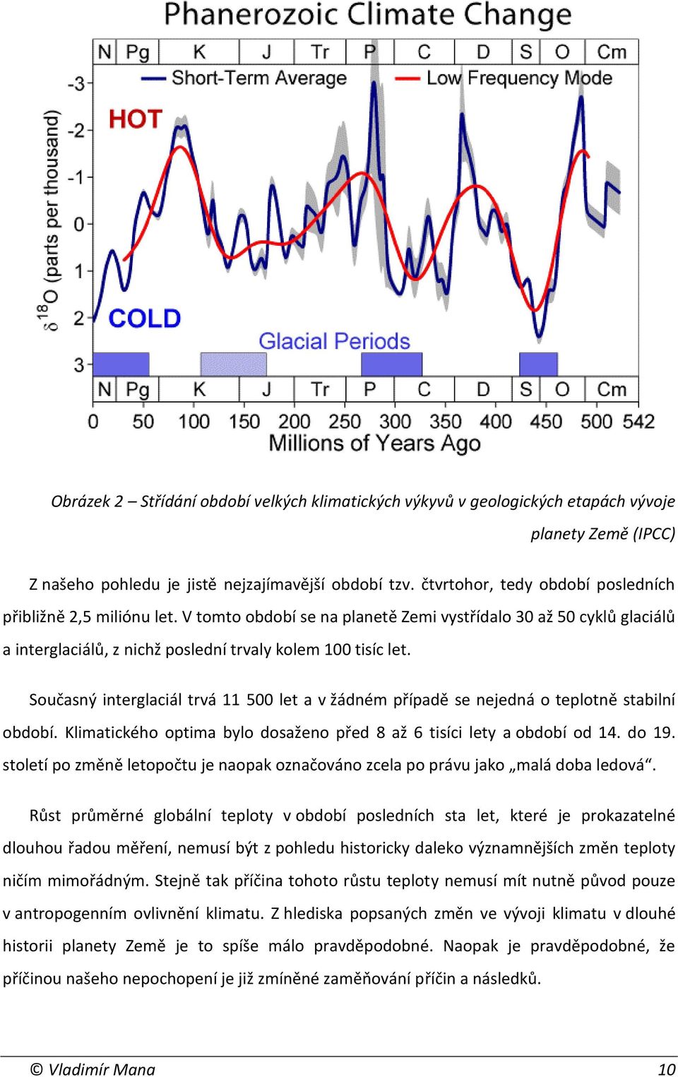 Současný interglaciál trvá 11 500 let a v žádném případě se nejedná o teplotně stabilní období. Klimatického optima bylo dosaženo před 8 až 6 tisíci lety a období od 14. do 19.