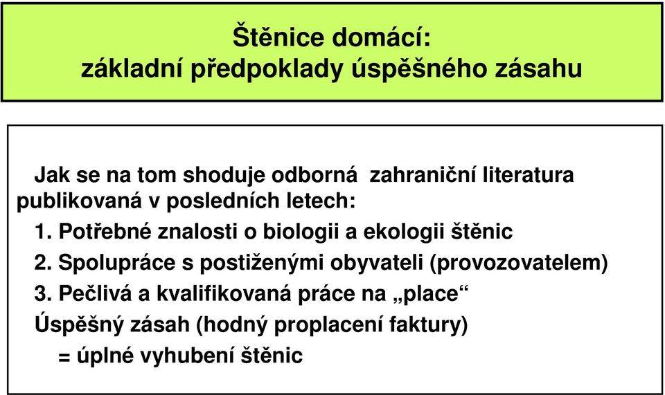 Potřebné znalosti o biologii a ekologii štěnic 2.