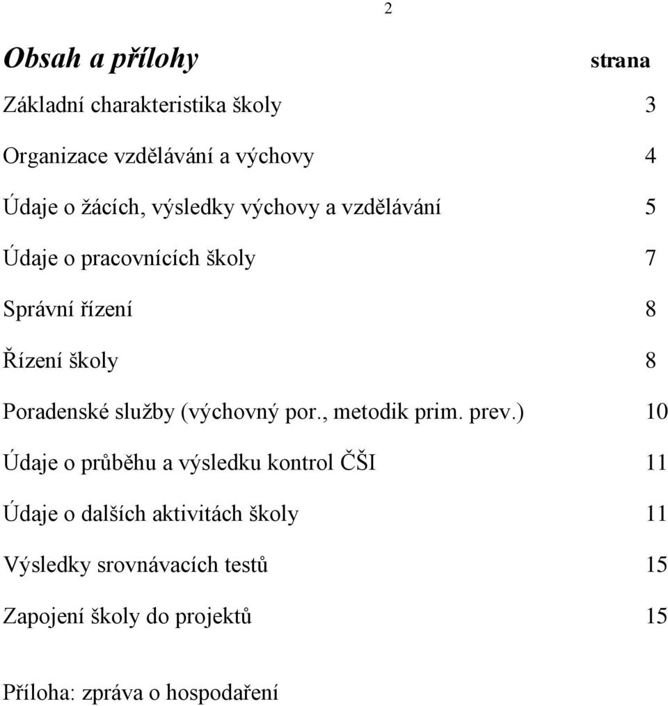 Poradenské služby (výchovný por., metodik prim. prev.