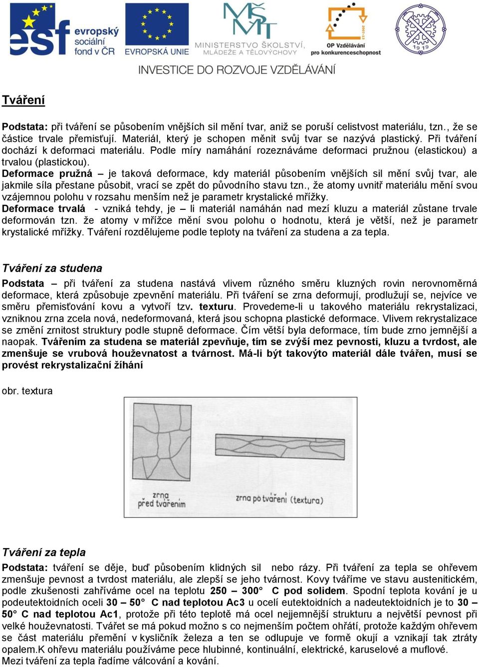 Deformace pružná je taková deformace, kdy materiál působením vnějších sil mění svůj tvar, ale jakmile síla přestane působit, vrací se zpět do původního stavu tzn.