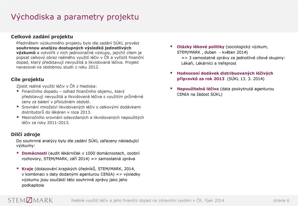 Projekt navazoval na obdobnou studii z roku 2012.