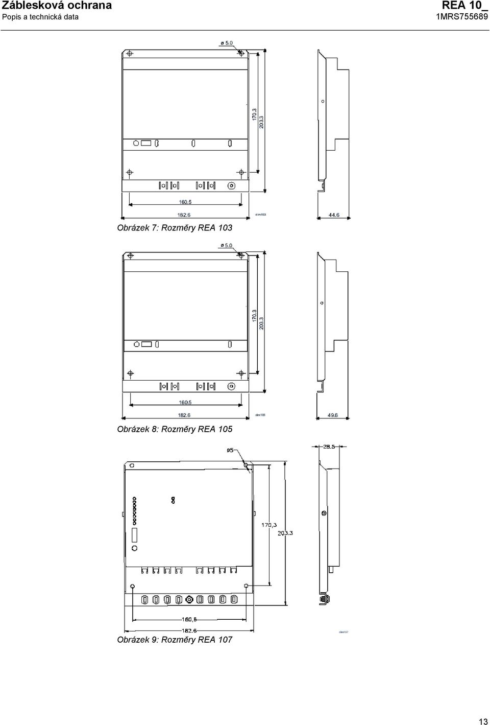 Obrázek 8: Rozměry REA 105