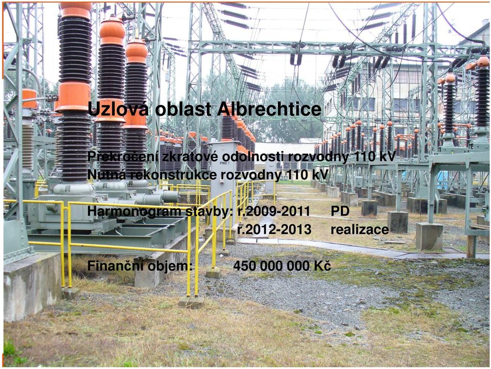 rozvodny 110 kv Harmonogram stavby: r.2009-2011 r.