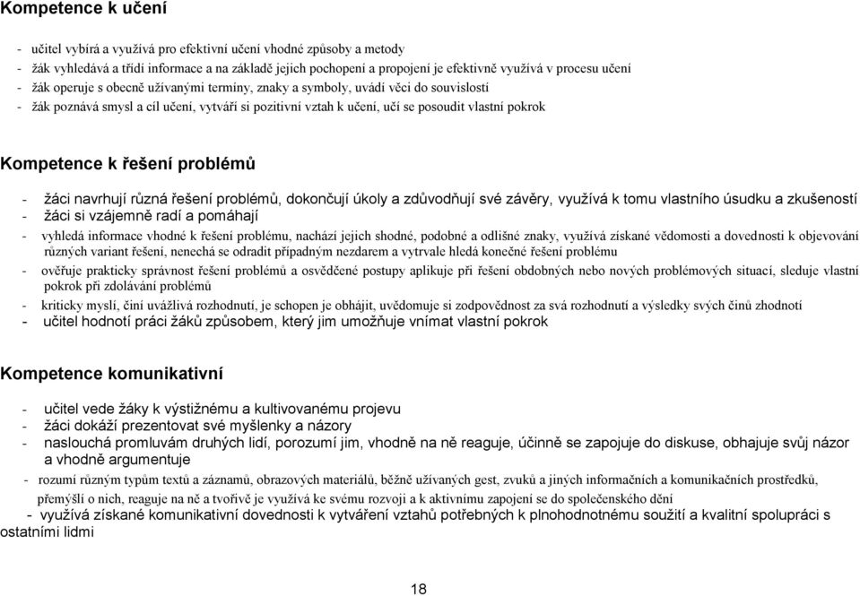 Kompetence k řešení problémů - žáci navrhují různá řešení problémů, dokončují úkoly a zdůvodňují své závěry, využívá k tomu vlastního úsudku a zkušeností - žáci si vzájemně radí a pomáhají - vyhledá