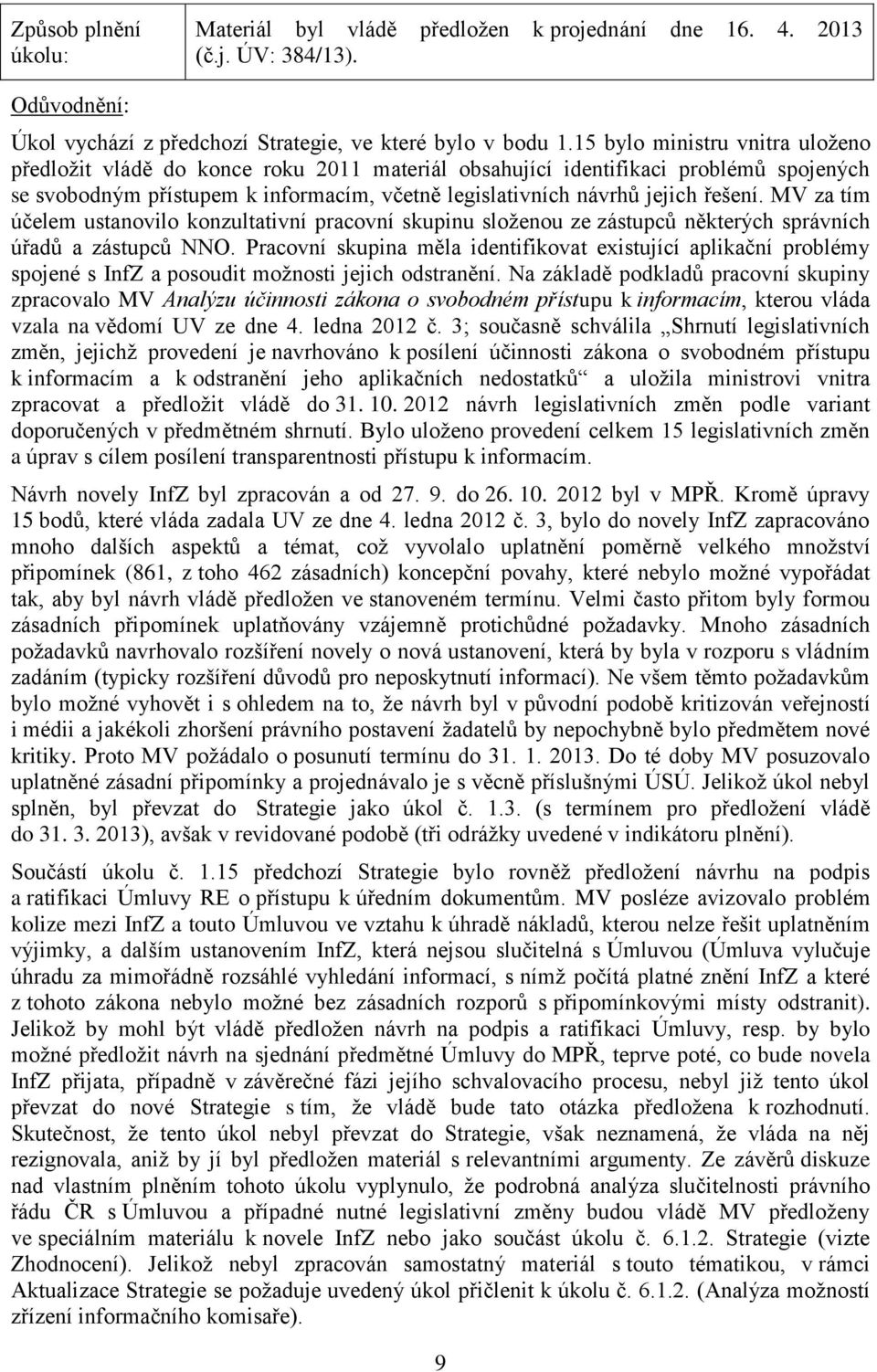 MV za tím účelem ustanovilo konzultativní pracovní skupinu složenou ze zástupců některých správních úřadů a zástupců NNO.