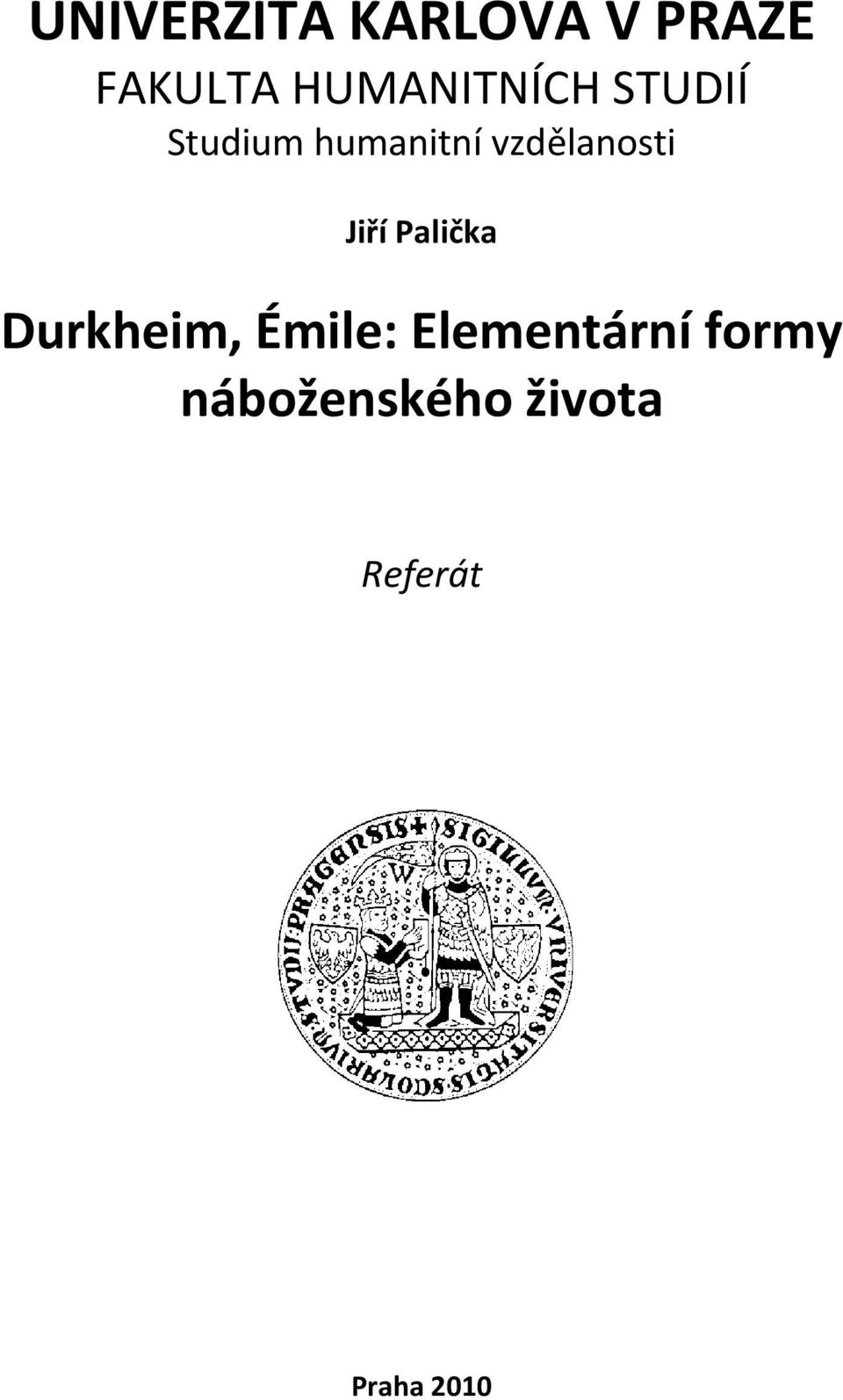 vzdělanosti Jiří Palička Durkheim, Émile: