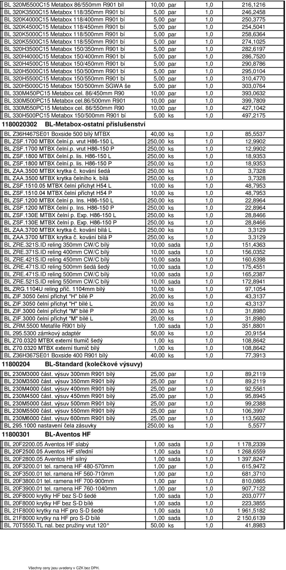 bí 5,00 par 282,6197 BL 320H4000C15 Metabox 150/400mm R901 bí 5,00 par 286,7520 BL 320H4500C15 Metabox 150/450mm R901 bí 5,00 par 290,8786 BL 320H5000C15 Metabox 150/500mm R901 bí 5,00 par 295,0104