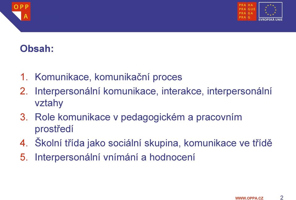 Role komunikace v pedagogickém a pracovním prostředí 4.