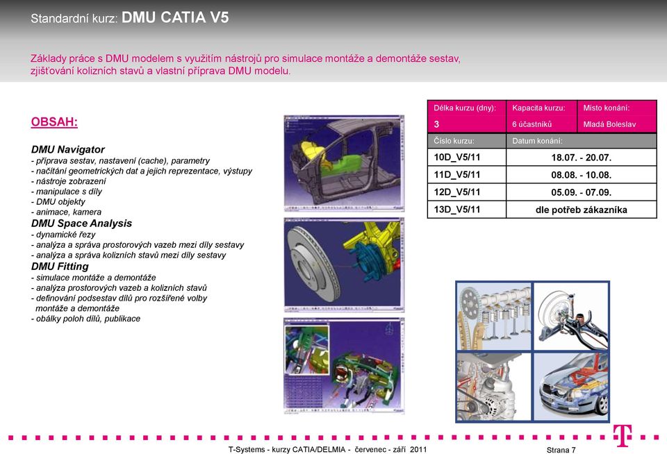 Space Analysis - dynamické řezy - analýza a správa prostorových vazeb mezi díly sestavy - analýza a správa kolizních stavů mezi díly sestavy DMU Fitting - simulace montáže a demontáže - analýza